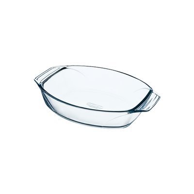Plat à four Ovale en verre 35 x 24 cm, avec larges poignées pratiques PYREX