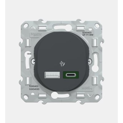 Prise Chargeur Usb A - Ovalis - Anthracite SCHNEIDER ELECTRIC