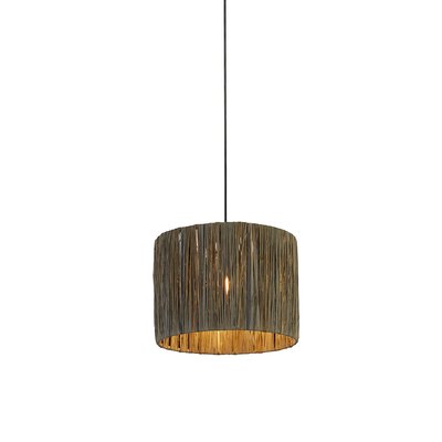 25cm Dark Grey Raffia Lampshade SO'HOME