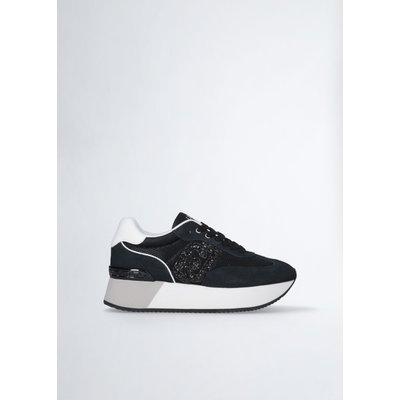 Basket femme noir brillante clearance