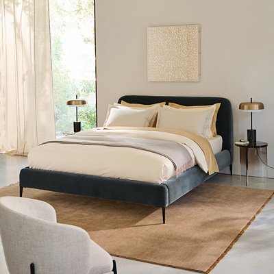 Doppelbett, Samt, Design by E. Gallina, Oscar AM.PM
