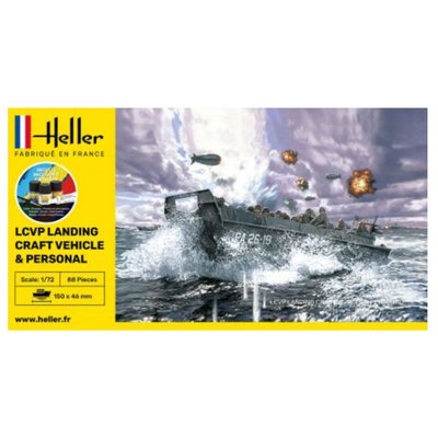Maquette STARTER KIT LCVP Landungsboot et Figures HELLER
