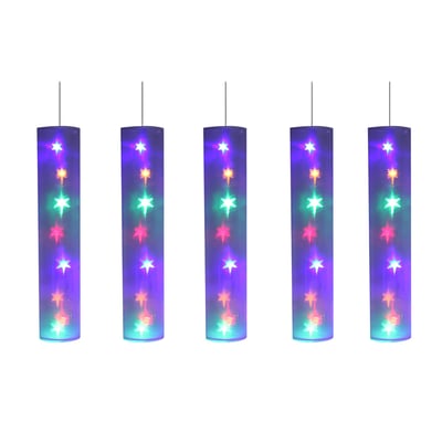 5 Tubes Lumineux avec Étoiles LED Multicolores 40 LED EDEN