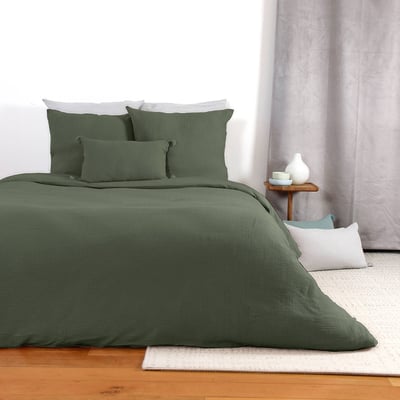 Parure housse de couette en gaze de coton unie, OZEN C DESIGN HOME TEXTILE