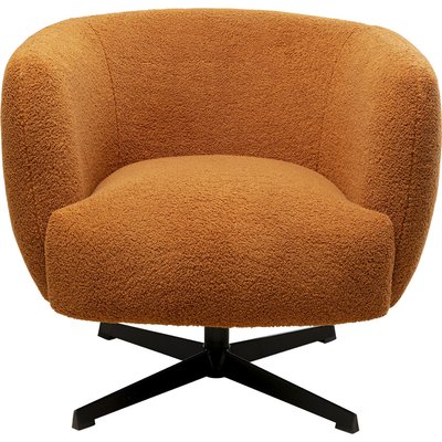 Fauteuil pivotant en polyester bouclé, FUZZY KARE DESIGN