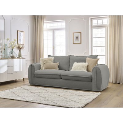 Canapé lit 3 places en tissu lisse couchage 140x194 cm, ARCHIMEDE BOBOCHIC