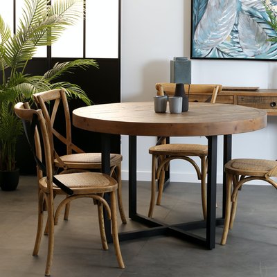 Table à manger ronde en bois recyclé 120 cm BRISBANE PIER IMPORT