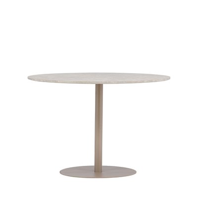 Table à manger 4 personnes ronde en effet marbre et métal - Lycke VENTURE HOME