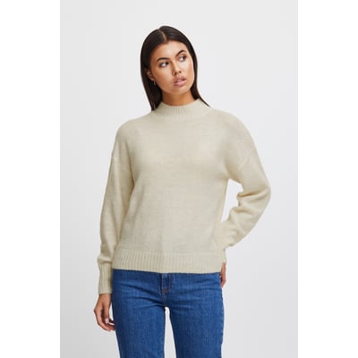 Pull en maille coupe droute col rond manches longues ICHI