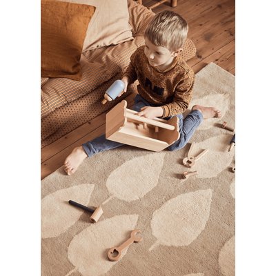 Tapis enfant rectangulaire épais, Coton bio GOTS, FORÊT BLEUU STUDIO