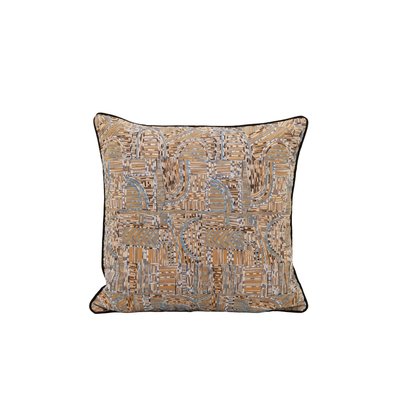 Housse de coussin en Broderie géométrique en fils tye & dye  MALEK MADURA