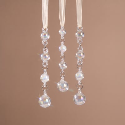 Perles irisées à suspendre de noël décorative transparente H14 NOËL SIA
