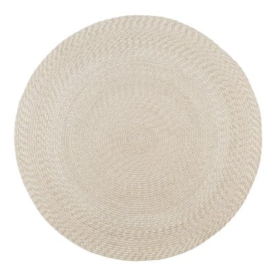 Tapis rond d’extérieur en plastique recyclé  Ø180 cm - teinte sable MENDOZA PIER IMPORT