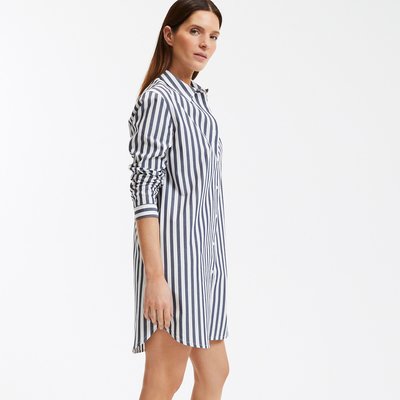 Chemise de nuit en popeline rayée LA REDOUTE COLLECTIONS