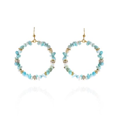Boucles d'oreilles créoles avec perles pour oreilles percées MARTINIKA HIPANEMA