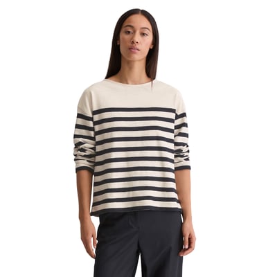 T-shirt long rayé relaxed en jersey heavy slub teint en fil MARC O'POLO