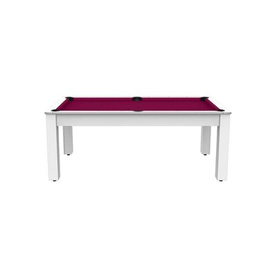 Billard convertible table 8 personnes Arizona (plateau et accessoires en option) Blanc boisé , Prune (plateau) JARDINDECO