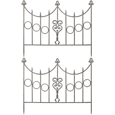 Barrière en fer Coeur 90 x 73 cm Lot de 2 JARDINDECO