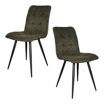 Chaise en tissu damier (lot de 2) LOMBARDIE PIER IMPORT