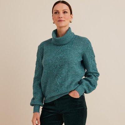 Pull col roulé amovible en grosse maille ANNE WEYBURN
