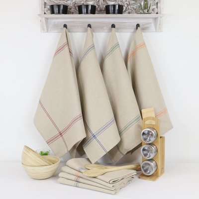 Lot de 12 torchons de cuisine pur Lin NORMANDIE LINANDELLE