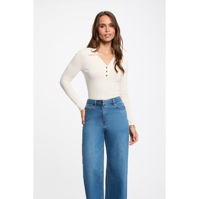 Pull ajusté col polo MORGAN