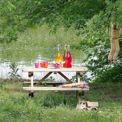 Table de pique-nique pour enfant en bois chinchilla 4 places CEMONJARDIN