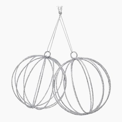 Set de 2 Boules en métal filaire paillette MONOPRIX