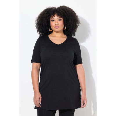 T-shirt long, manches courtes et col en V ULLA POPKEN