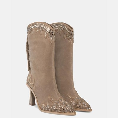 Bottines en cuir avec détail de franges ALMA EN PENA