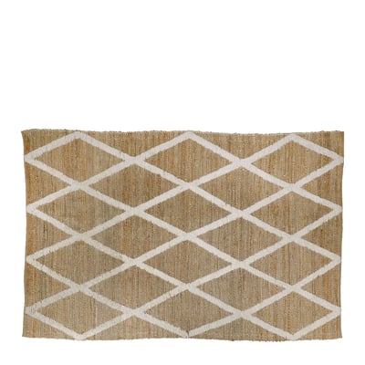 Tapis jute et laine naturelle 300x201 BLANC D’IVOIRE