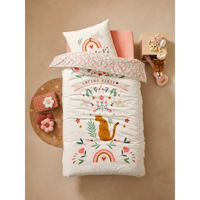 Parure housse de couette + taie d'oreiller LATINO VIBES, avec coton recyclé VERTBAUDET