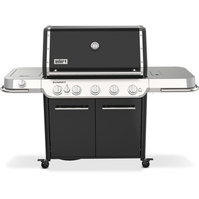 Barbecue gaz Summit FS38 E black 5 brûleurs sur chariot, 91x49 cm réchaud latéral WEBER