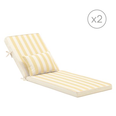 Coussin chaise longue, rayé, lot de 2, Eolias DEFORA HOME