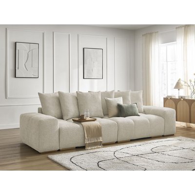 Canapé droit convertible 3 places en tissu bouclette, ANAKIN BOBOCHIC