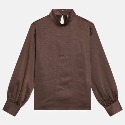 Blouse col montant en satin manches longues LA REDOUTE COLLECTIONS