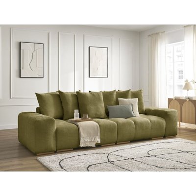 Canapé droit convertible 3 places en tissu texturé, ANAKIN BOBOCHIC