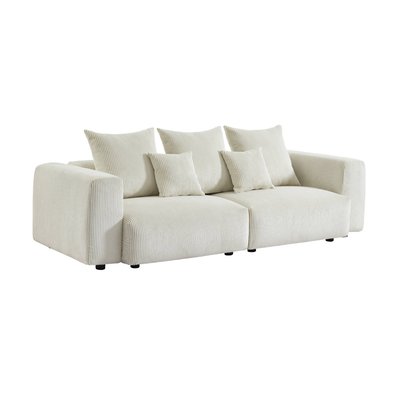 Canapé déhoussable 3 places velours côtelé grosse côte PILLOW SWEEEK