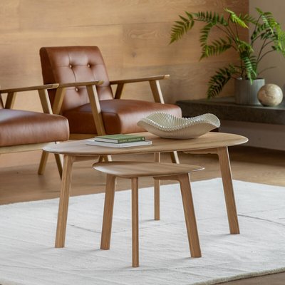 Murwara Oak Organic Shape Coffee Table Nest SO'HOME