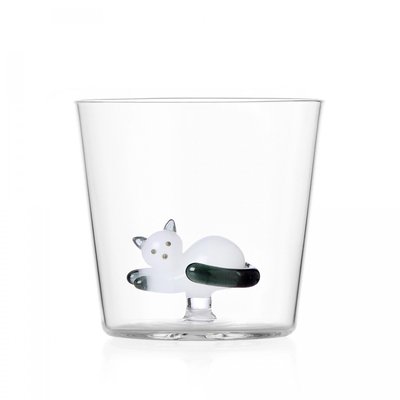 Verre Sleeping Cat Blanc et Gris ICHENDORF
