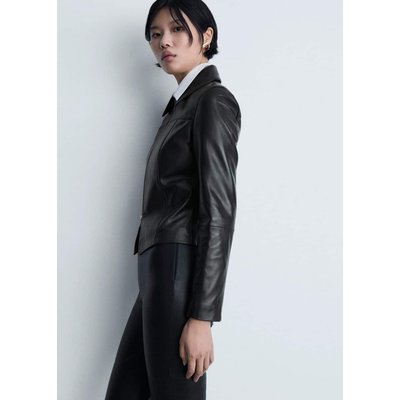 Veste en cuir noir femme mango La Redoute