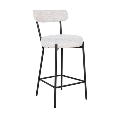 Tabouret de bar en tissu bouclette et métal H65cm - Badalona HOUSE NORDIC
