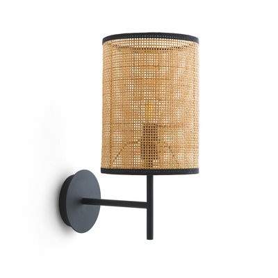 Wandlamp in ijzer en rotan, Cara LA REDOUTE INTERIEURS