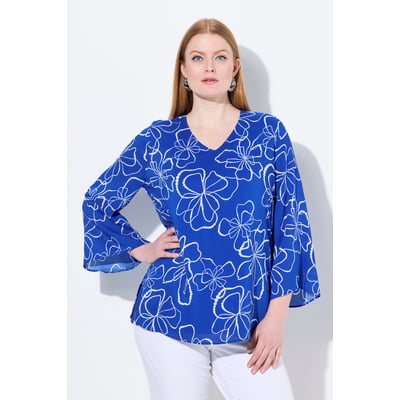 Blouse doublée. Encolure V et manches longues ULLA POPKEN