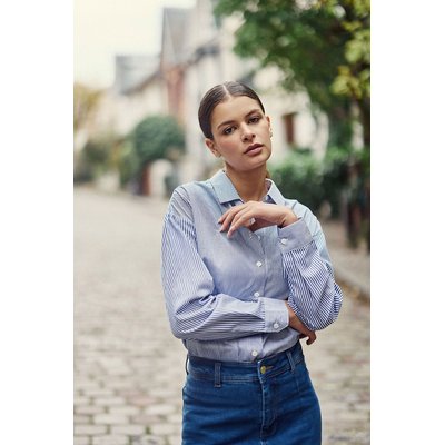 Camisa larga, em algodão às riscas, mangas compridas, CORALIA LA PETITE ETOILE