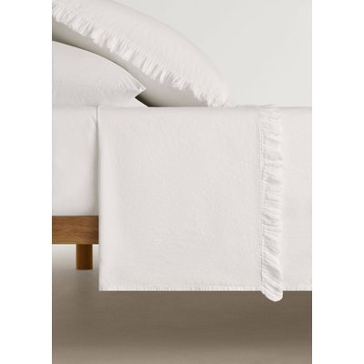 Drap plat percale de coton volants gaze lit 180 cm MANGO HOME