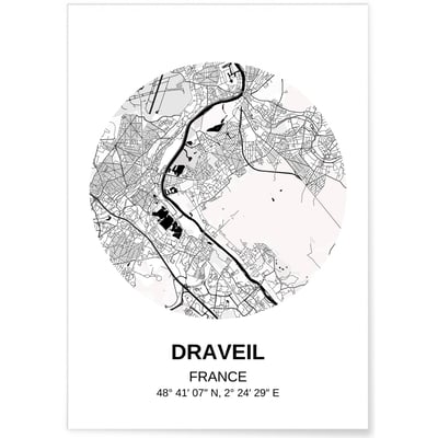 Affiche Carte Draveil L'AFFICHERIE