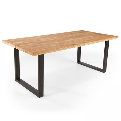 Table en chêne bords droits avec piètement en U, INGA OVIALA