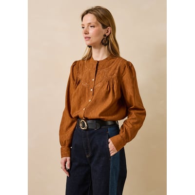 Chemise en jacquard manches longues LA FEE MARABOUTEE