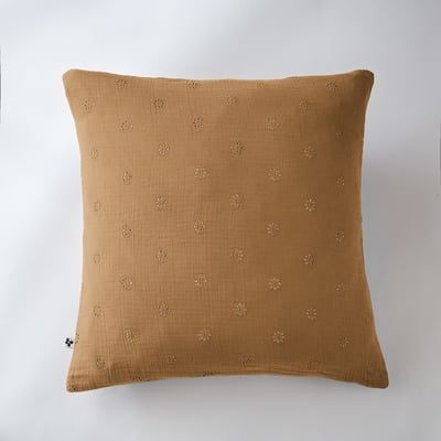Taie d'oreiller Gaze Coton 60 x 60 cm Gaia Bohos Safran EDEN